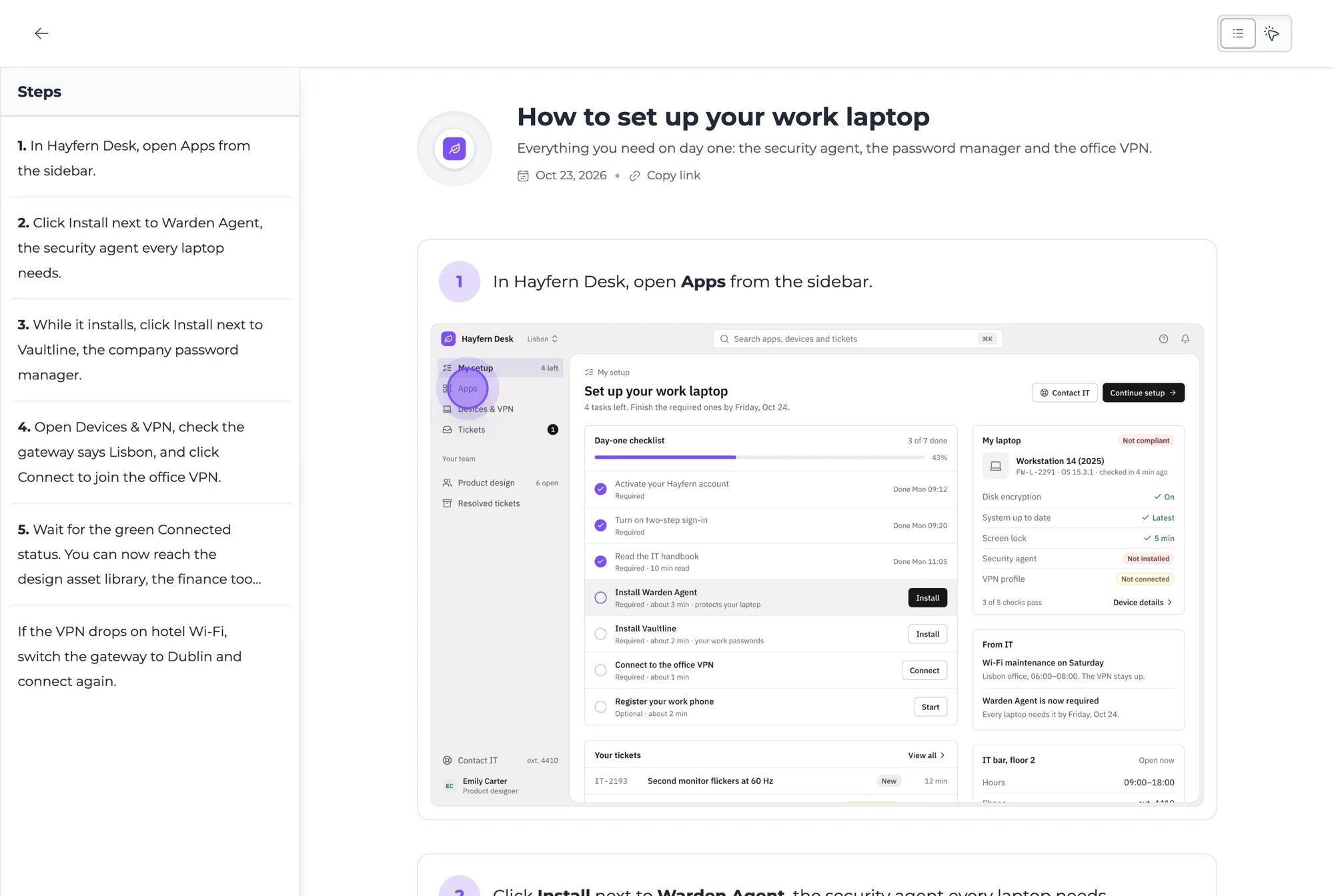A company help center and guide built with Guidejar