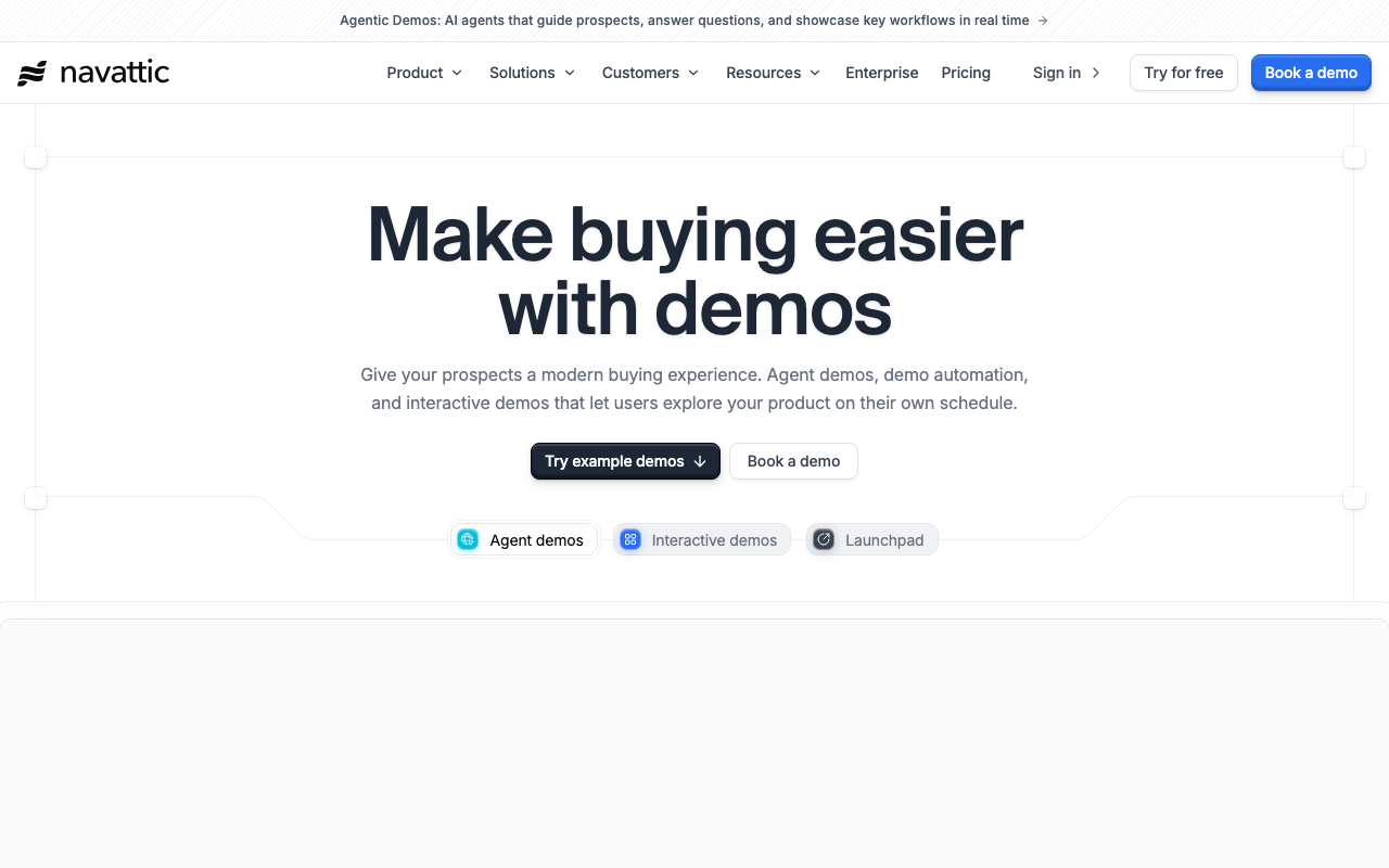 Navattic landing page