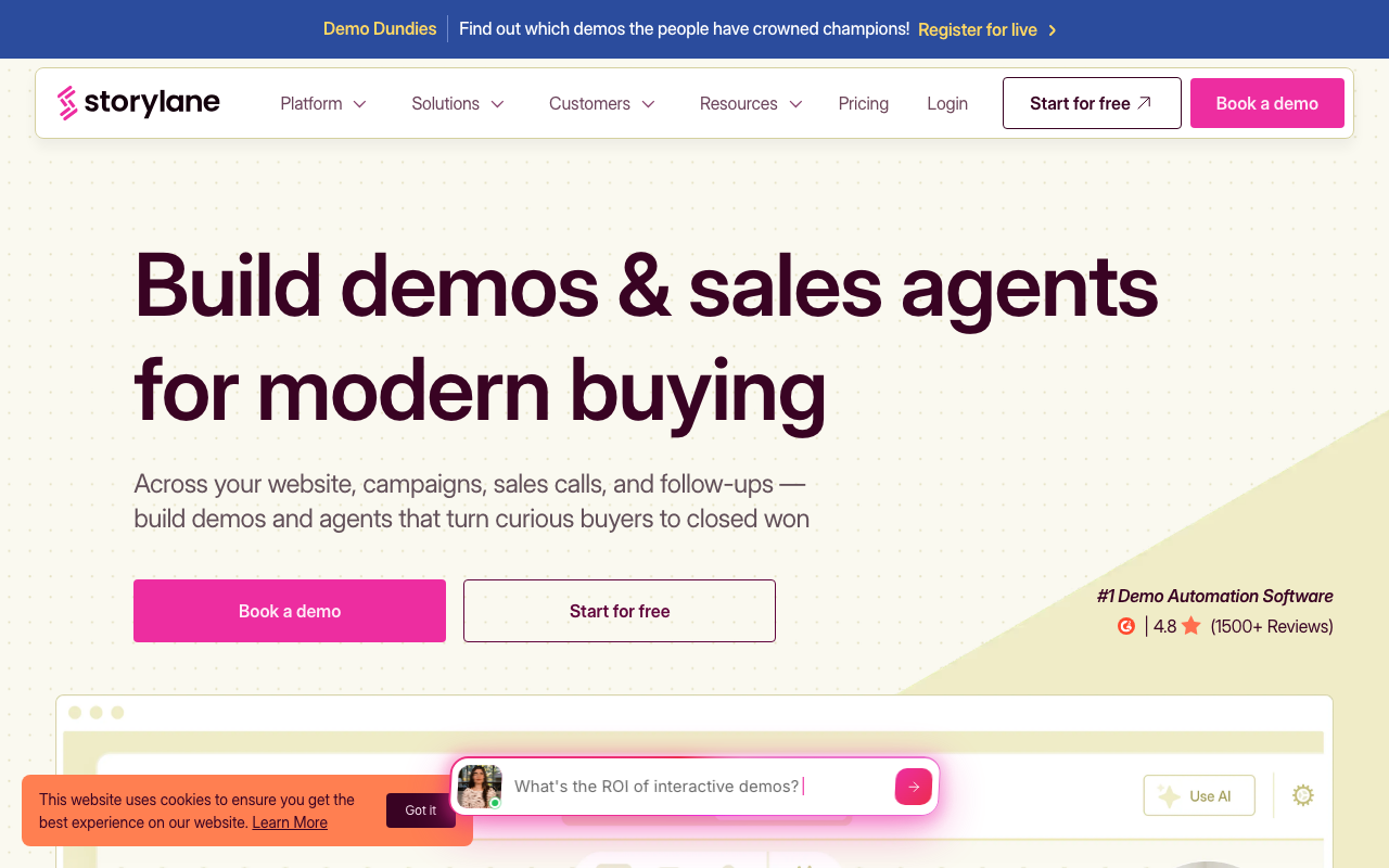 Storylane landing page